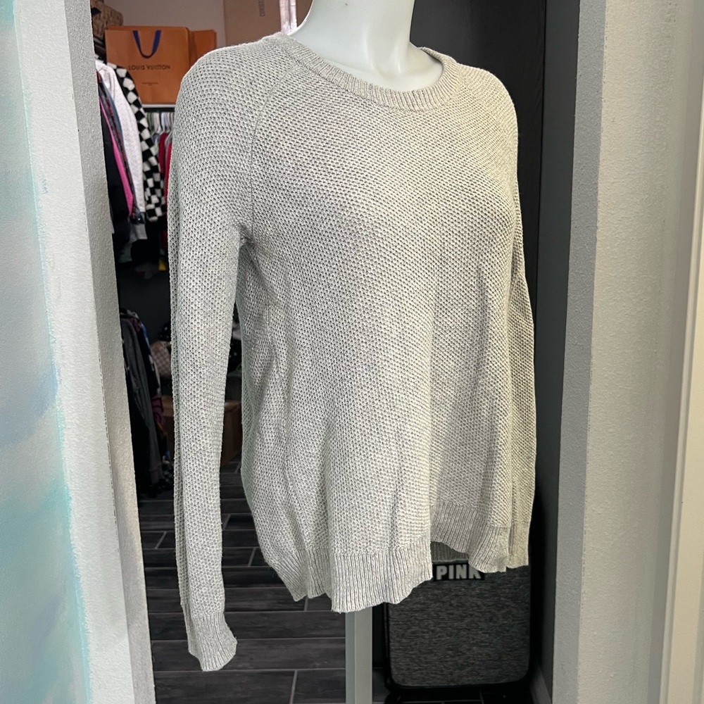 Madewell Light Gray Slit Back Sweater - Picture 2 of 7
